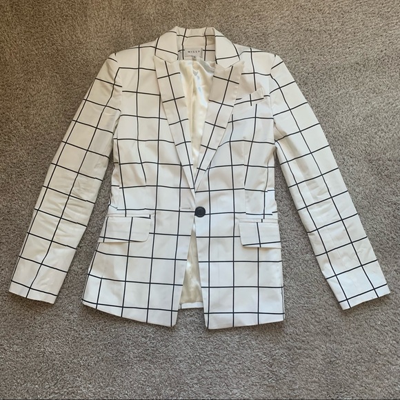 White blazer with black square lines - Picture 5 of 10